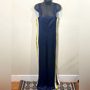 ALEXIS Luisana Side-Stripe Silk Jumpsuit Large